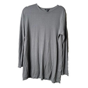 Eileen Fisher‎ Tunic Top Size XS Oversized Gray Tencel Semi-Sheer Minimalist